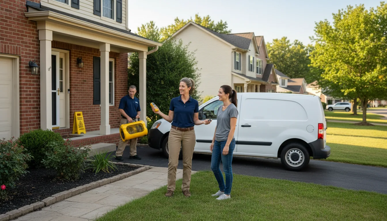 Residential water damage restoration in Rayland, OH
